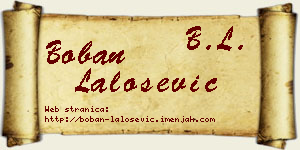 Boban Lalošević vizit kartica